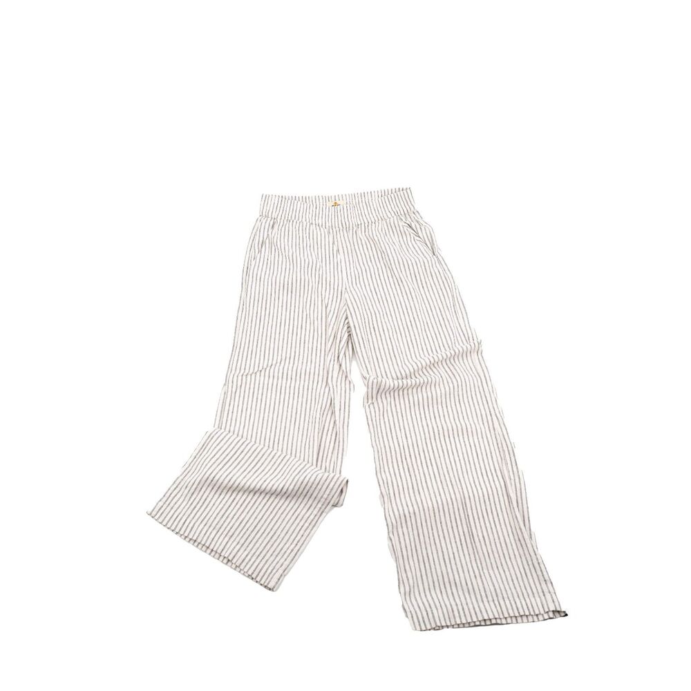 Marine Layer Womens M Pants Striped Pull On Hemp Blend Linen-Like Material